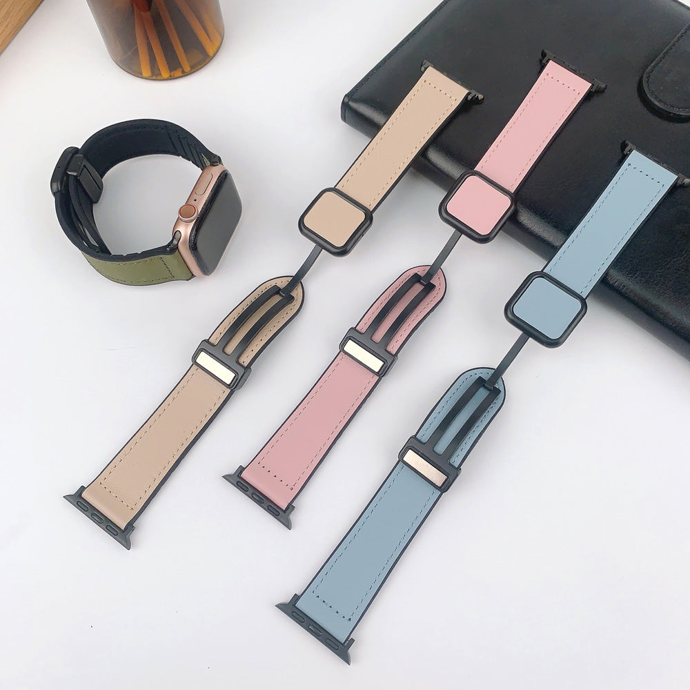 For Apple Watch Ultra 2 Ultra 49mm  /  Series 9 8 7 45mm  /  6 5 4 SE (2022) SE (2023) SE 44mm  /  3 2 1 42mm  PU Leather Coated Silicone Band - Taupe