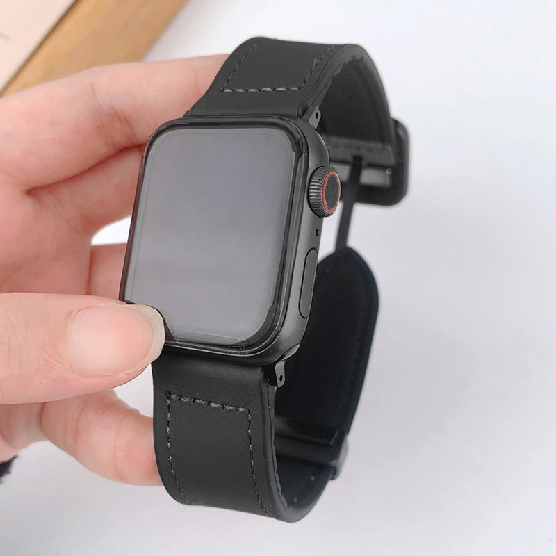 For Apple Watch Ultra 2 Ultra 49mm  /  Series 9 8 7 45mm  /  6 5 4 SE (2022) SE (2023) SE 44mm  /  3 2 1 42mm  PU Leather Coated Silicone Band - Taupe