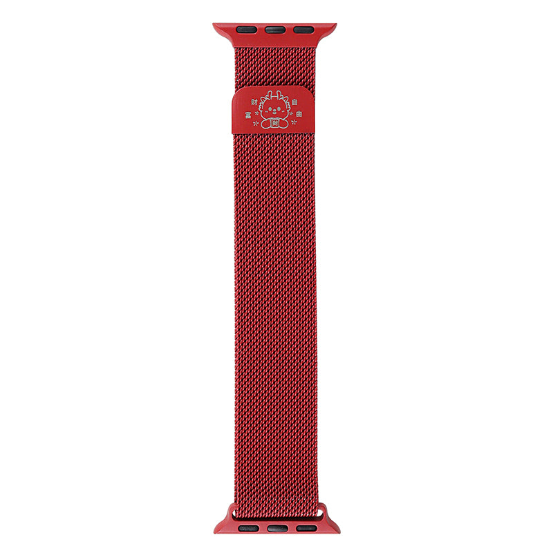 For Apple Watch Series 9 8 7 41mm  /  Series 6 5 4 SE (2022) SE (2023) SE 40mm  /  Series 3 2 1 38mm Milanese Stainless Steel Strap - Red / Wealth