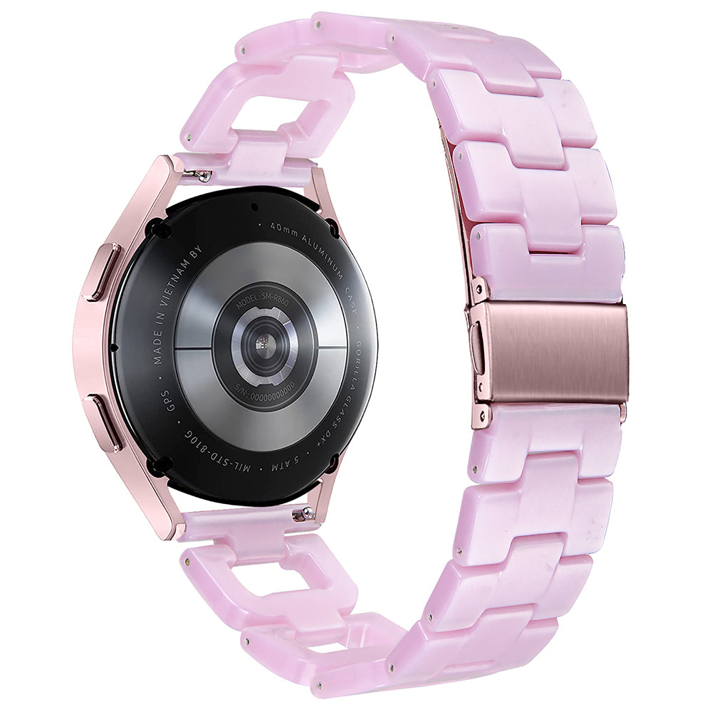 For Pebble 2 / Time Round Resin Watch Strap D-Shape Replacement Watchband - Rainbow