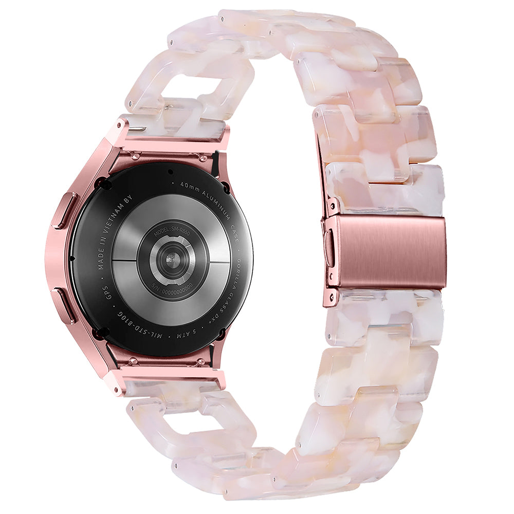For Samsung Galaxy Watch4 Active 40mm / Active 44mm / Classic 42mm / Classic 46mm Resin D-Shape Watch Strap - Tortoiseshell