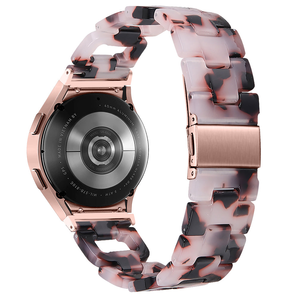For Samsung Galaxy Watch4 Active 40mm / Active 44mm / Classic 42mm / Classic 46mm Resin D-Shape Watch Strap - Tortoiseshell