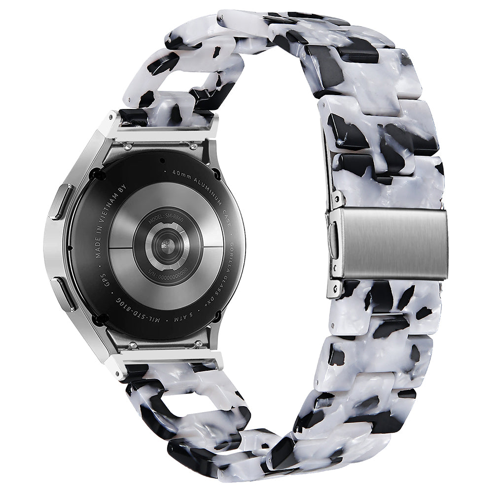 For Samsung Galaxy Watch4 Active 40mm / Active 44mm / Classic 42mm / Classic 46mm Resin D-Shape Watch Strap - Tortoiseshell