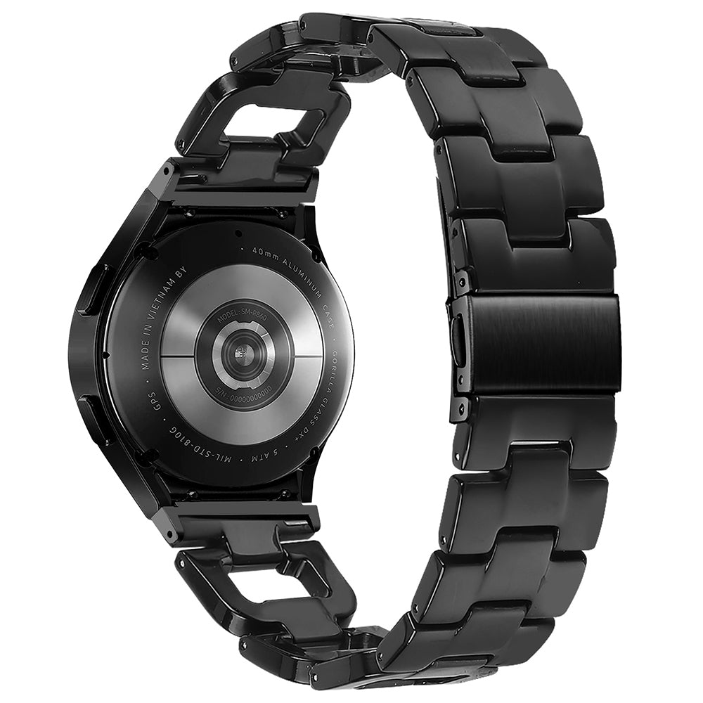 For Samsung Galaxy Watch4 Active 40mm / Active 44mm / Classic 42mm / Classic 46mm Resin D-Shape Watch Strap - Tortoiseshell
