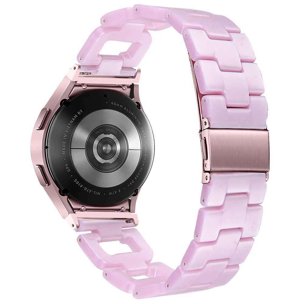 For Samsung Galaxy Watch4 Active 40mm / Active 44mm / Classic 42mm / Classic 46mm Resin D-Shape Watch Strap - Tortoiseshell