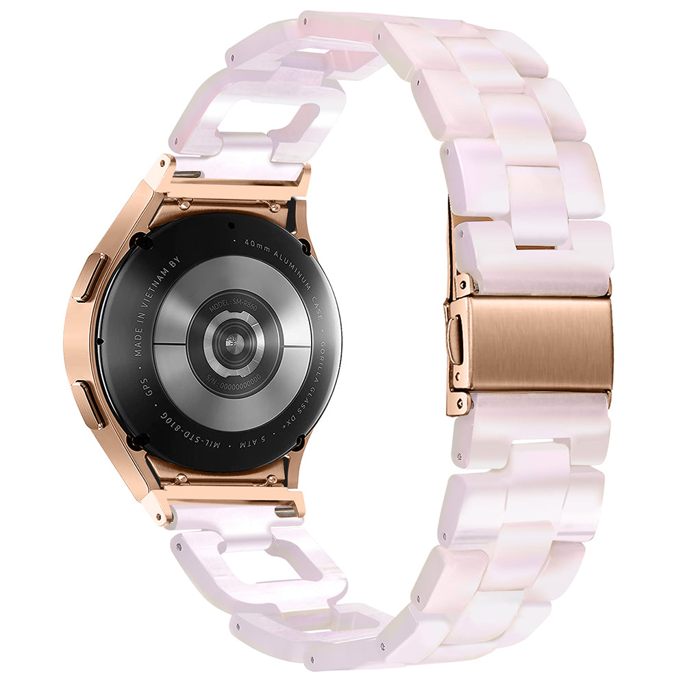 For Samsung Galaxy Watch4 Active 40mm / Active 44mm / Classic 42mm / Classic 46mm Resin D-Shape Watch Strap - Tortoiseshell