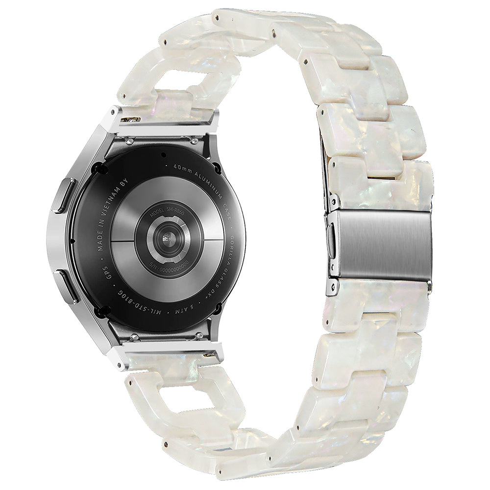 For Samsung Galaxy Watch4 Active 40mm / Active 44mm / Classic 42mm / Classic 46mm Resin D-Shape Watch Strap - Tortoiseshell