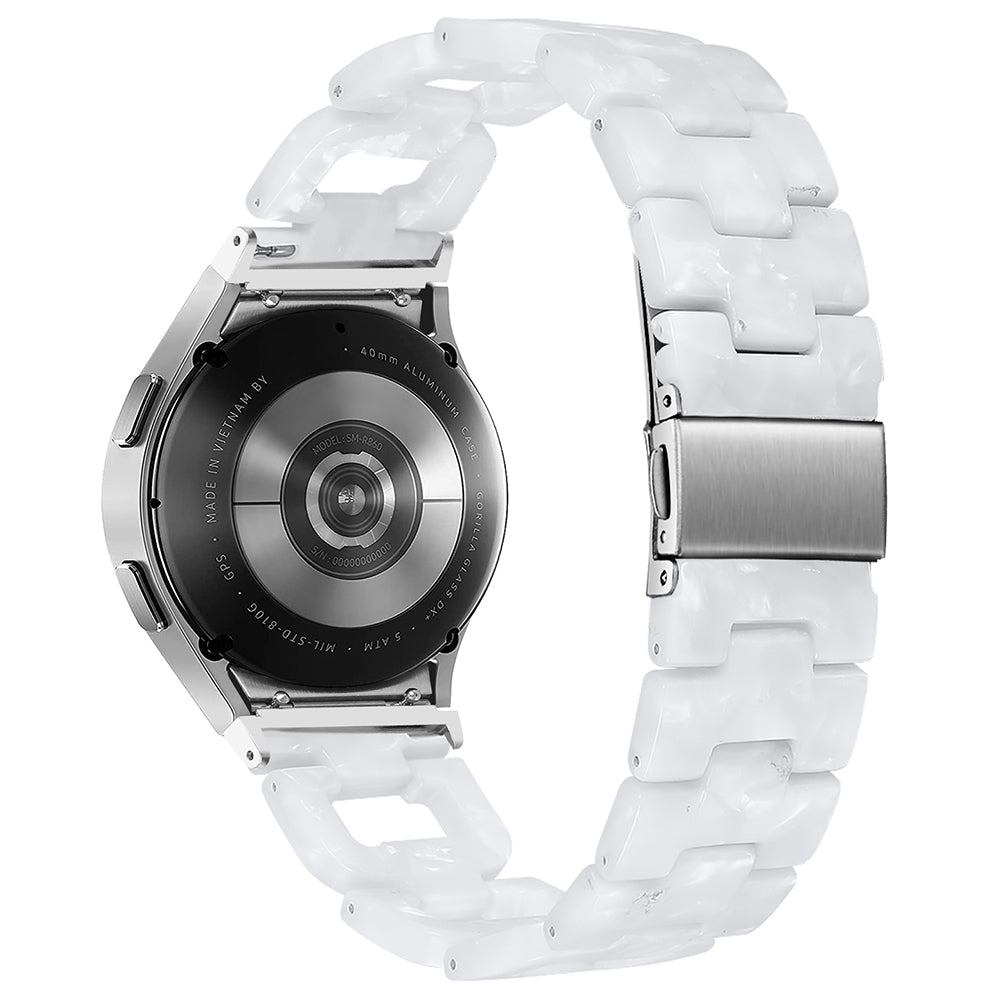 For Samsung Galaxy Watch4 Active 40mm / Active 44mm / Classic 42mm / Classic 46mm Resin D-Shape Watch Strap - Tortoiseshell