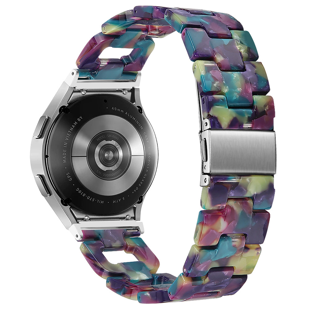 For Samsung Galaxy Watch4 Active 40mm / Active 44mm / Classic 42mm / Classic 46mm Resin D-Shape Watch Strap - Tortoiseshell