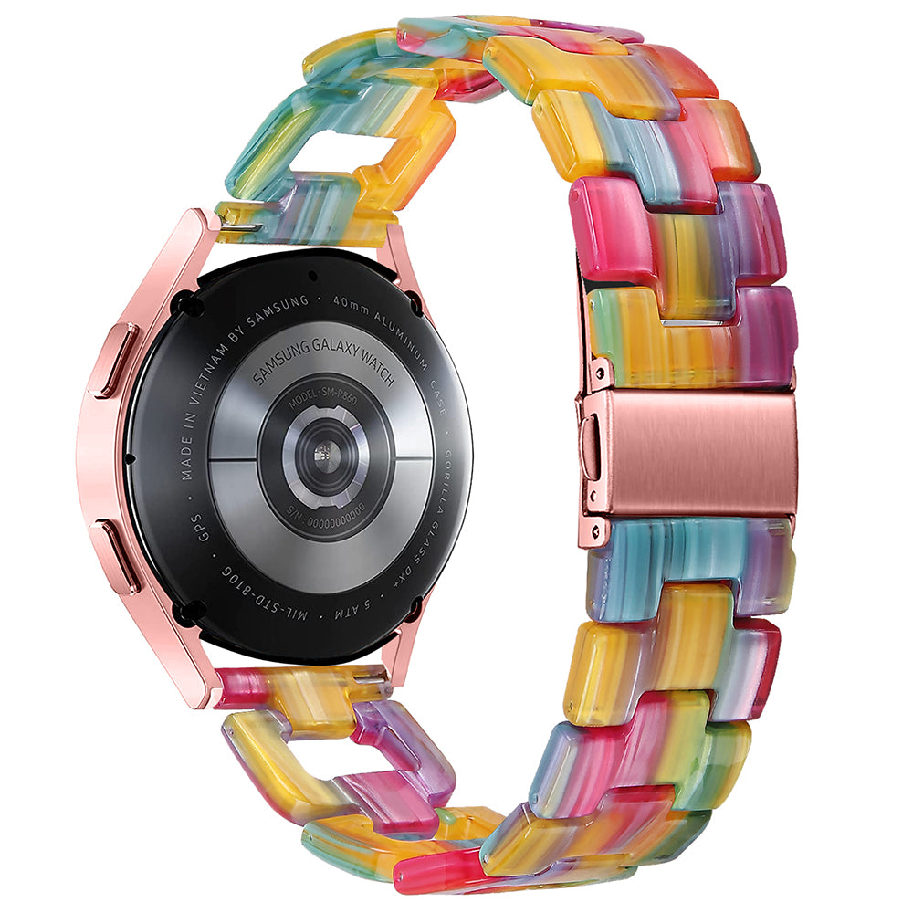 For Samsung Galaxy Watch 5 40mm / 44mm / Watch 5 Pro 45mm Smart Watch D-Shape Resin Bracelet Watchband - Rainbow