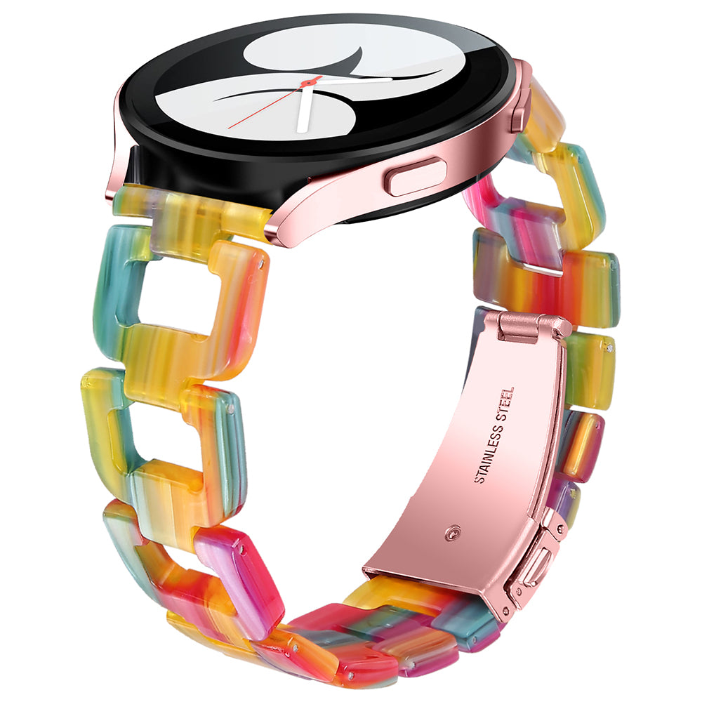 For Samsung Galaxy Watch 5 40mm / 44mm / Watch 5 Pro 45mm Smart Watch D-Shape Resin Bracelet Watchband - Rainbow