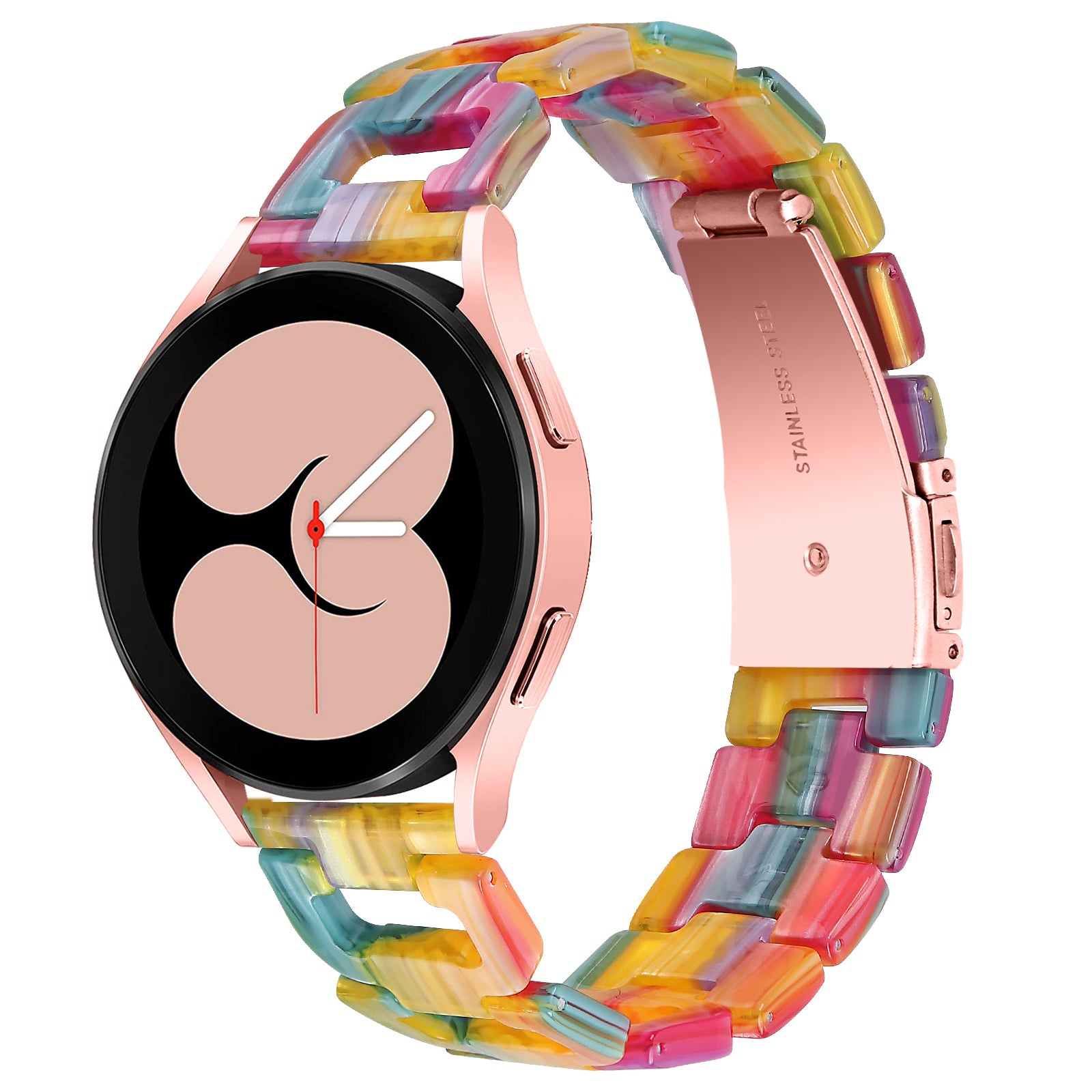 For Samsung Galaxy Watch 5 40mm / 44mm / Watch 5 Pro 45mm Smart Watch D-Shape Resin Bracelet Watchband - Rainbow