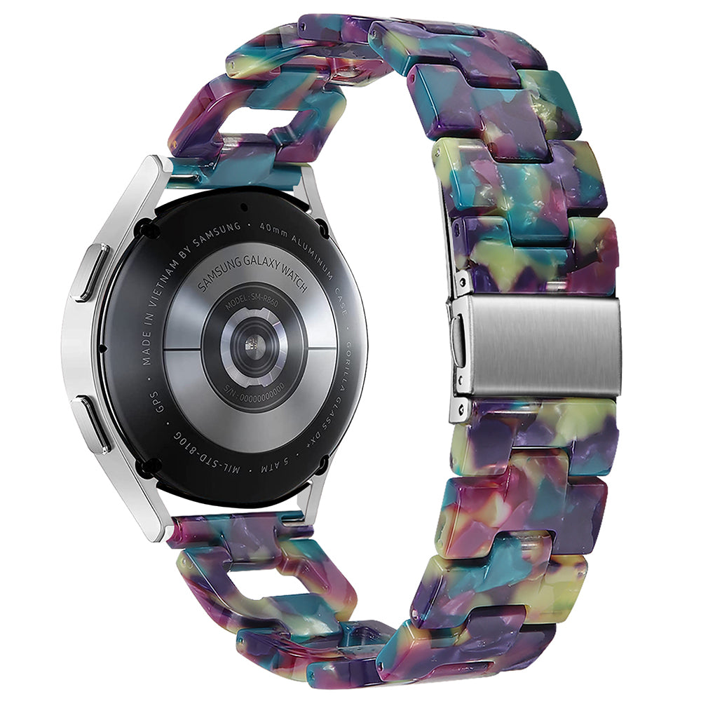 For Samsung Galaxy Watch 5 40mm / 44mm / Watch 5 Pro 45mm Smart Watch D-Shape Resin Bracelet Watchband - Rainbow