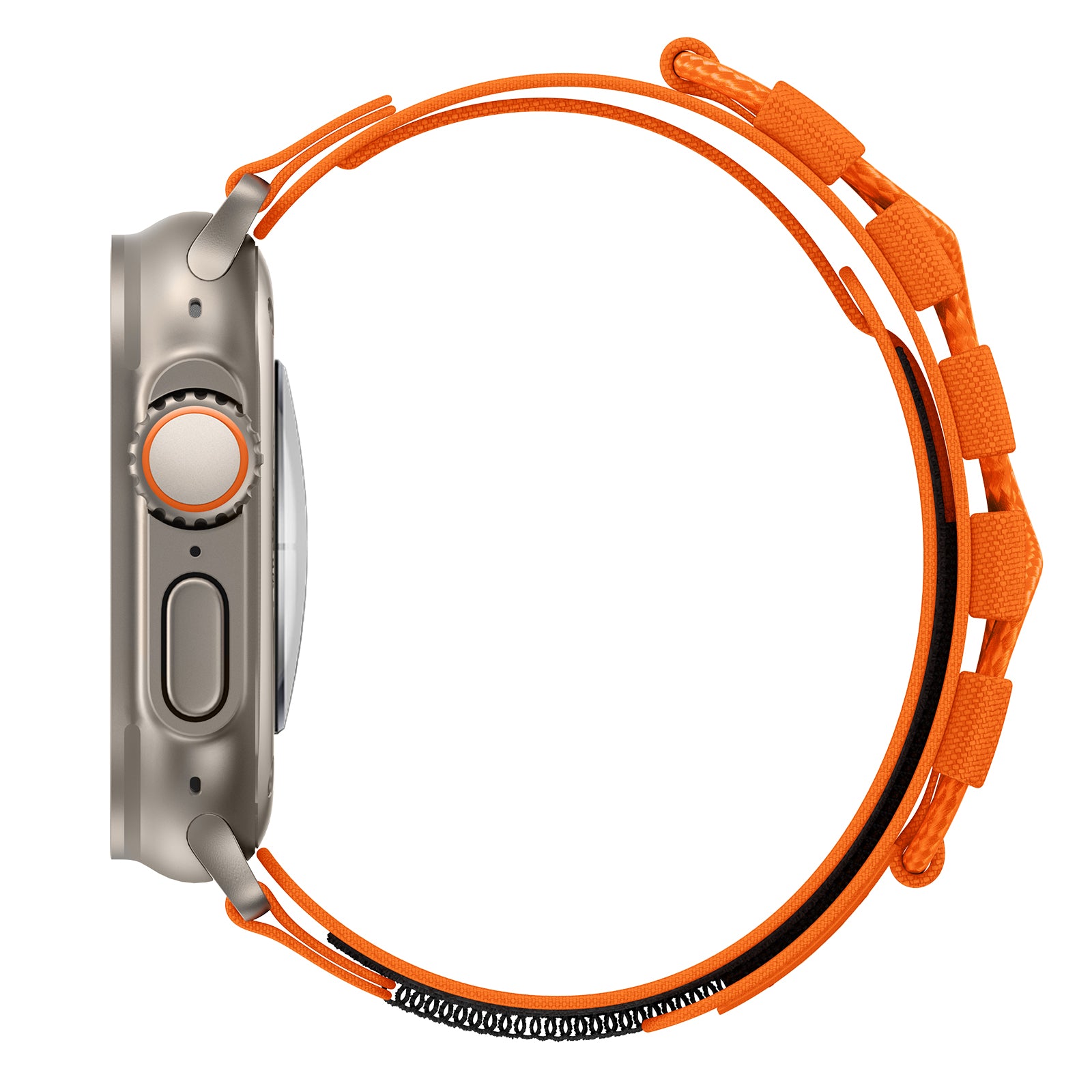 For Apple Watch Ultra 2 Ultra 49mm / Series 9 8 7 45mm / 6 5 4 SE (2023) SE (2022) SE 44mm / 3 2 1 42mm Sport Nylon Braided Watch Band - Orange