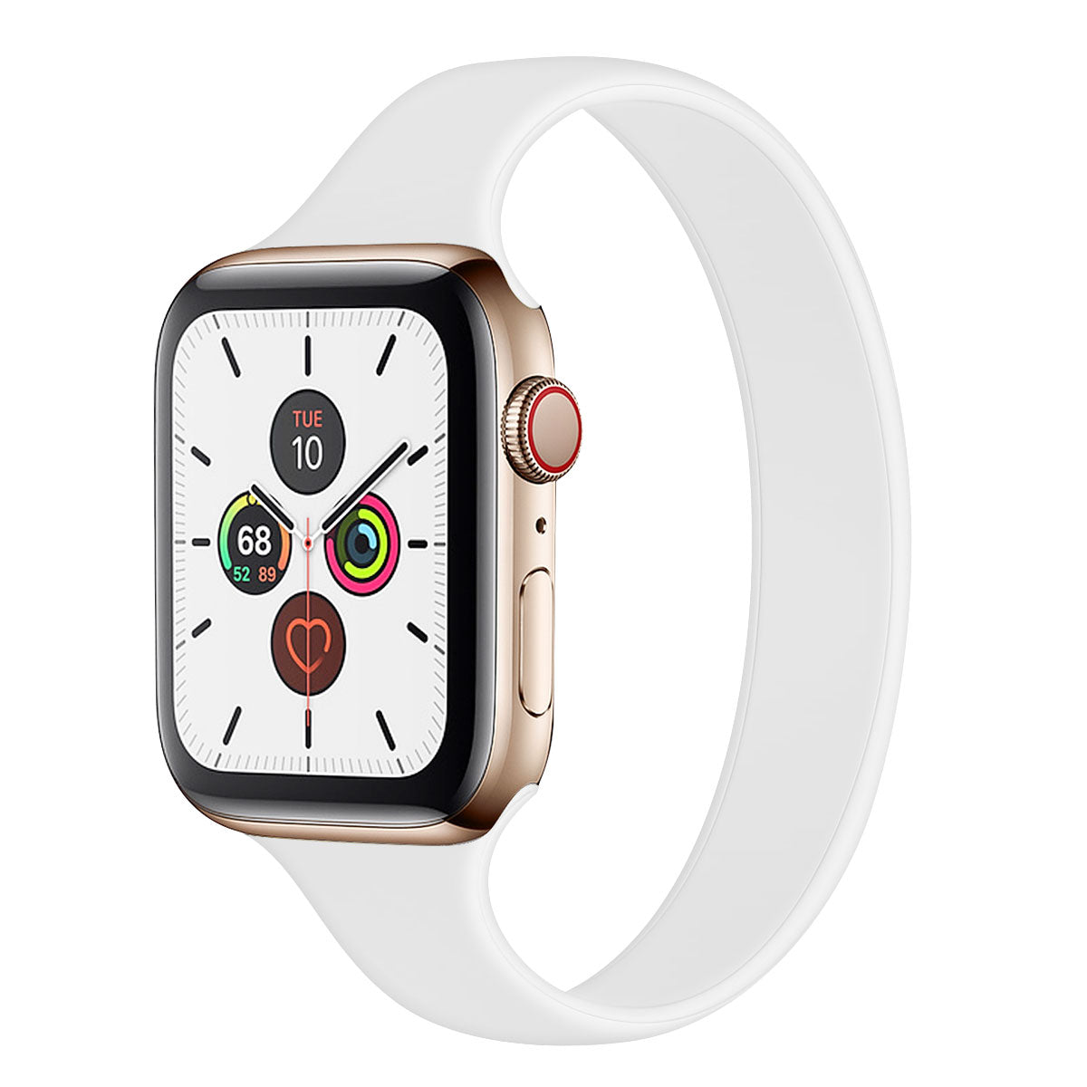 For Apple Watch Series 1 / 2 / 3 38mm / Watch Series4 / 5 / 6 / SE / SE (2022) / SE (2023) Silicone Band Strap, Size: XS - White