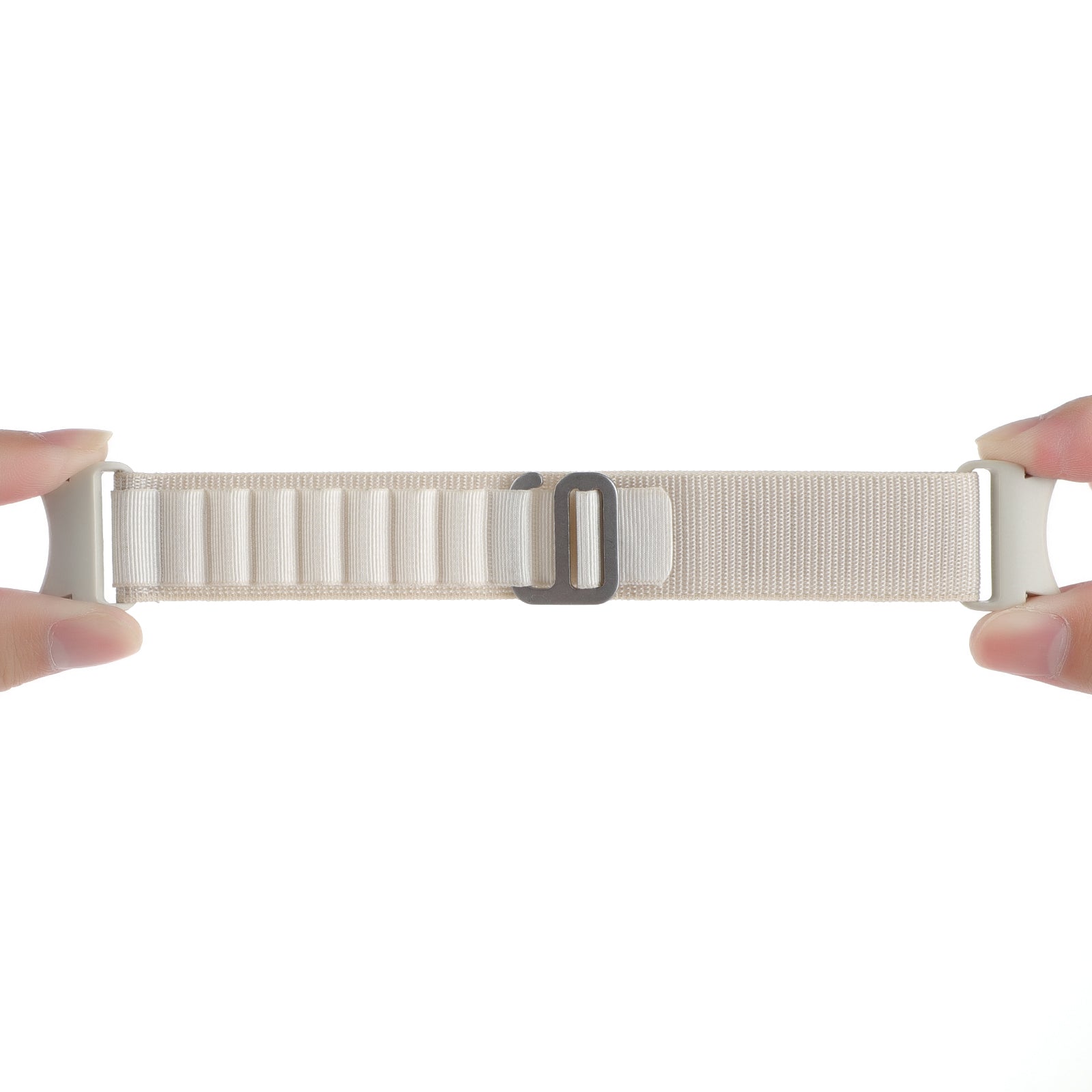 For Samsung Galaxy Watch6 / Watch6 Classic / Watch 5 / Watch4 Nylon Watch Strap G Hook Wristband - White+Black