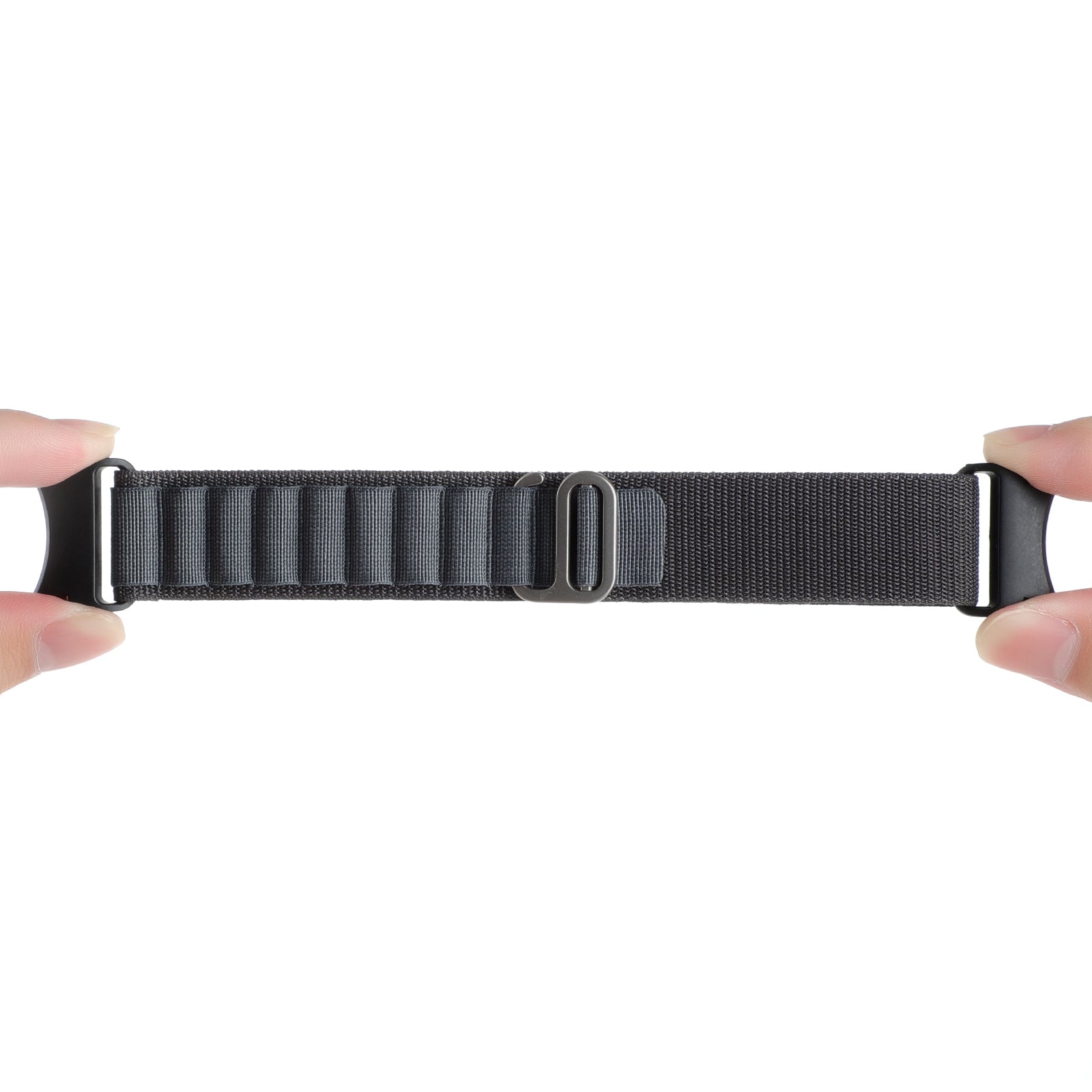 For Samsung Galaxy Watch6 / Watch6 Classic / Watch 5 / Watch4 Nylon Watch Strap G Hook Wristband - White+Black