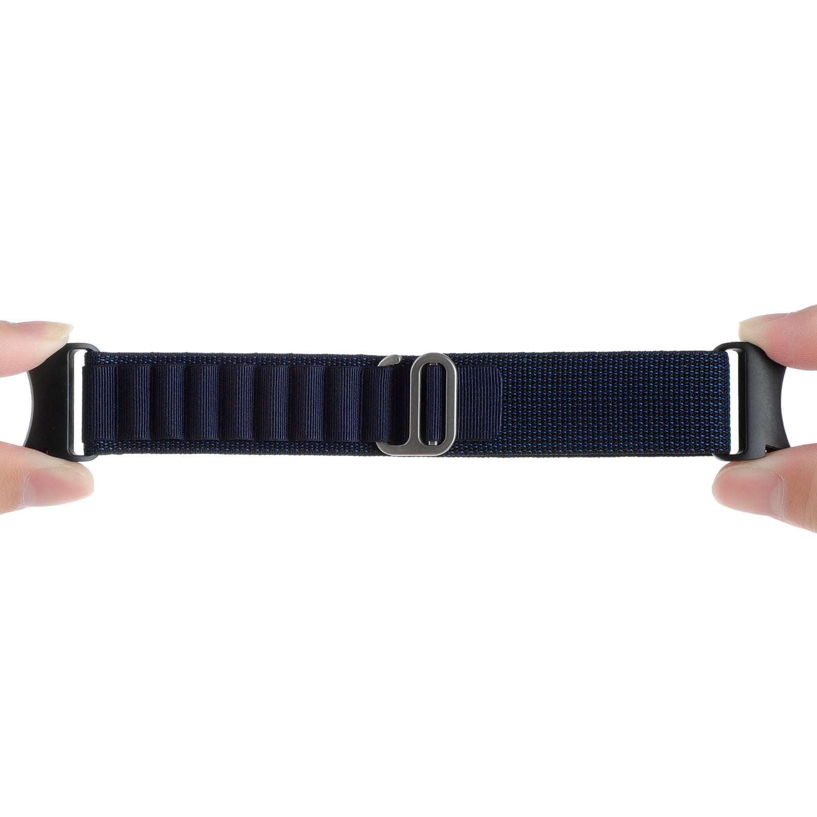 For Samsung Galaxy Watch6 / Watch6 Classic / Watch 5 / Watch4 Nylon Watch Strap G Hook Wristband - White+Black
