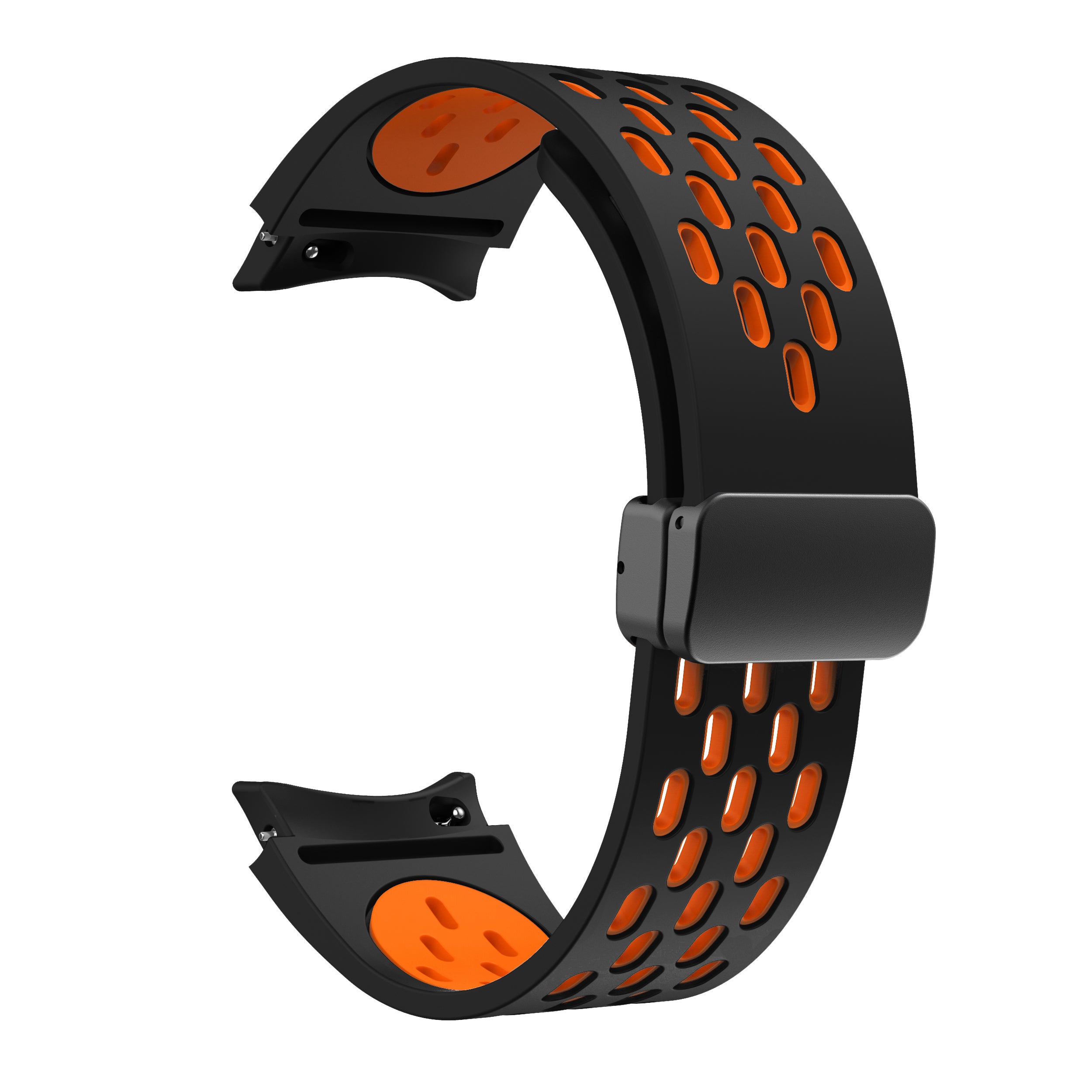 For Samsung Galaxy Watch6 40mm / Watch6 44mm / Watch6 Classic 43mm Silicone Watchband Black Buckle Strap - White+Black