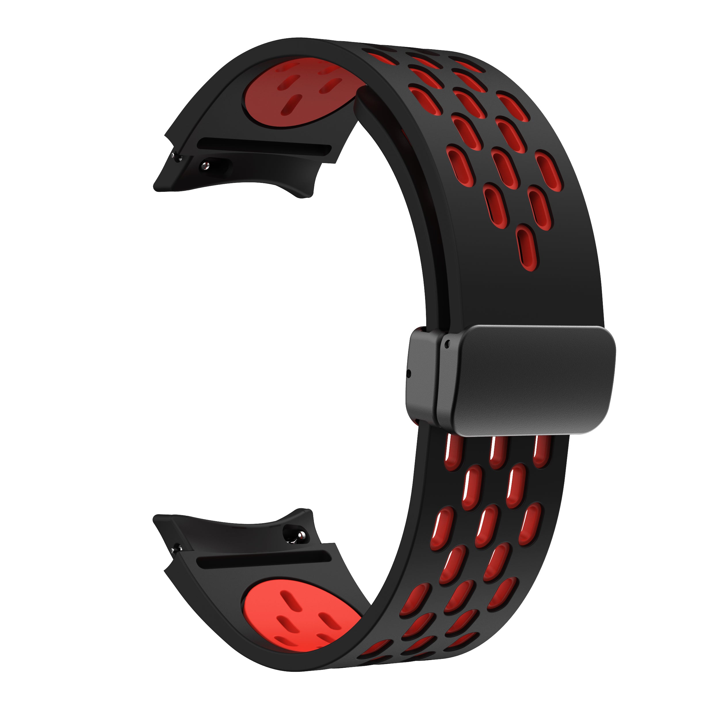 For Samsung Galaxy Watch6 40mm / Watch6 44mm / Watch6 Classic 43mm Silicone Watchband Black Buckle Strap - White+Black