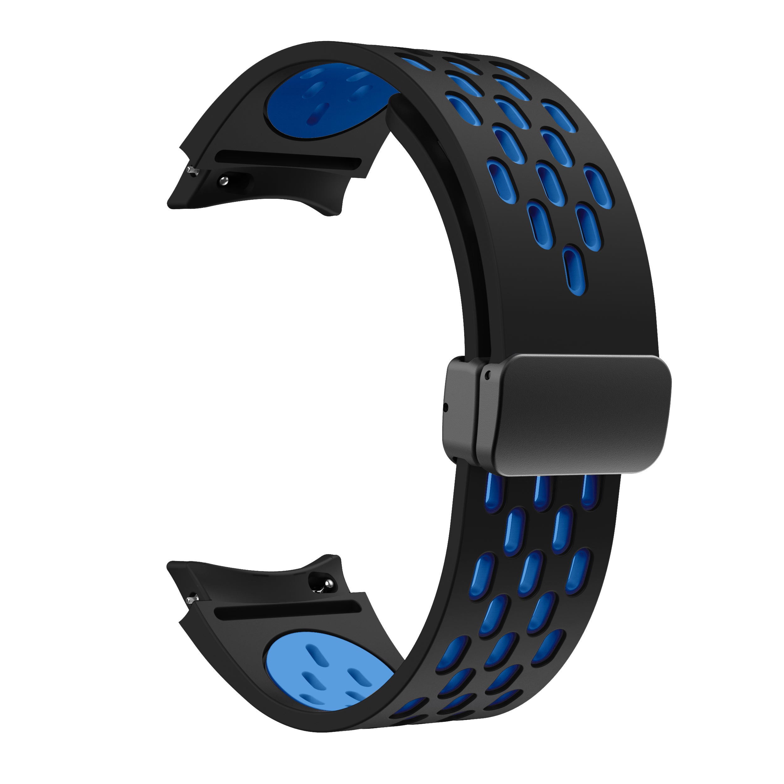 For Samsung Galaxy Watch6 40mm / Watch6 44mm / Watch6 Classic 43mm Silicone Watchband Black Buckle Strap - White+Black