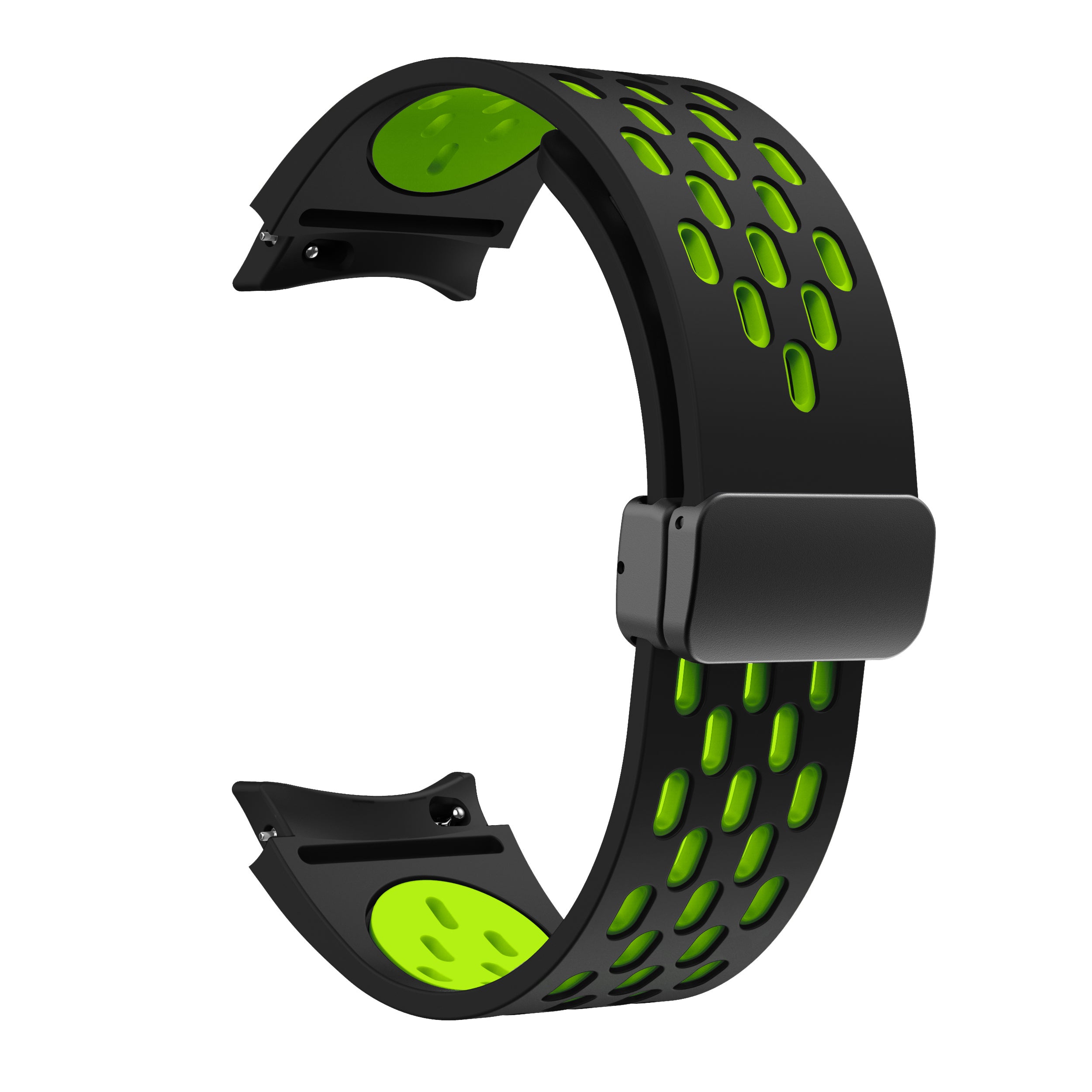 For Samsung Galaxy Watch6 40mm / Watch6 44mm / Watch6 Classic 43mm Silicone Watchband Black Buckle Strap - White+Black