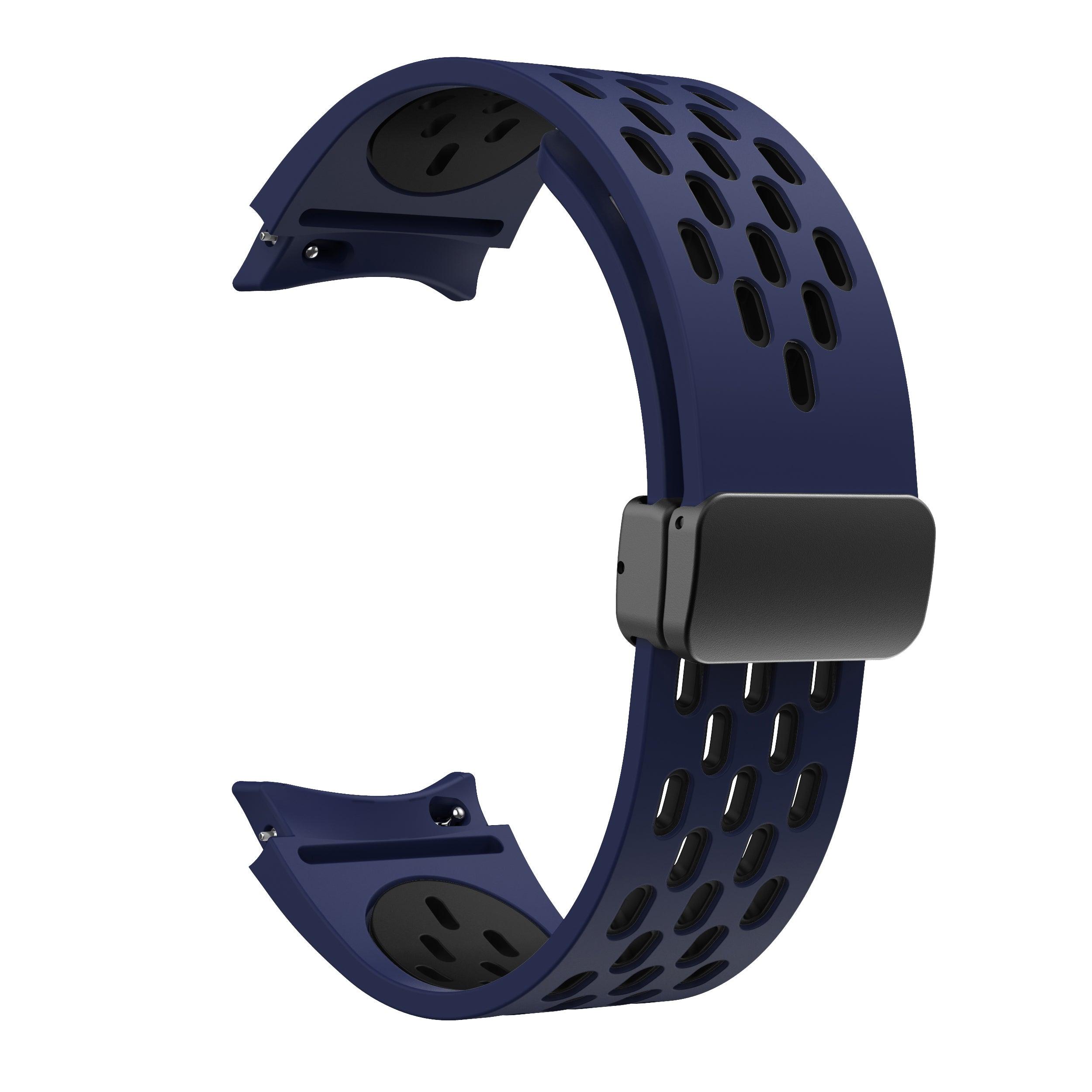 For Samsung Galaxy Watch6 40mm / Watch6 44mm / Watch6 Classic 43mm Silicone Watchband Black Buckle Strap - White+Black