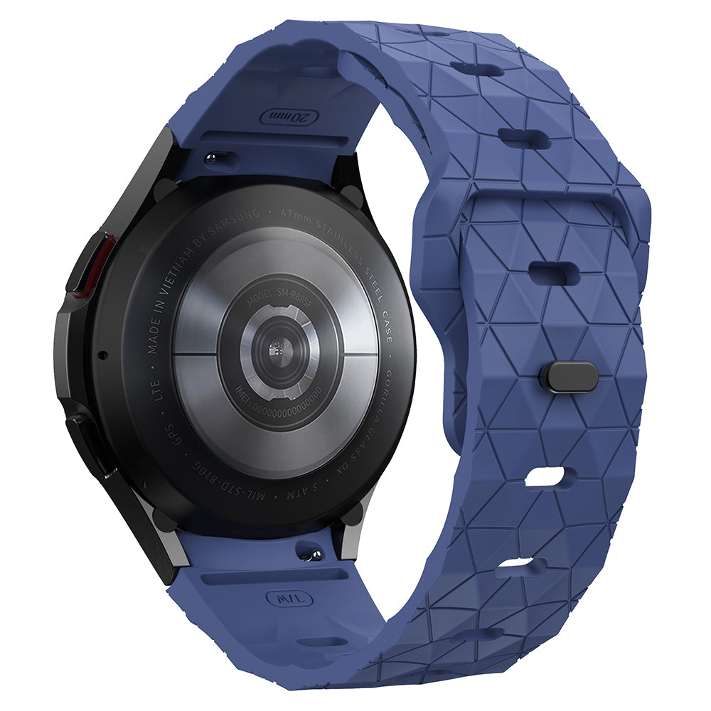 For Samsung Galaxy Watch6 / Watch 5 / Watch4 Football Pattern Strap Silicone Watch Band - Midnight Blue