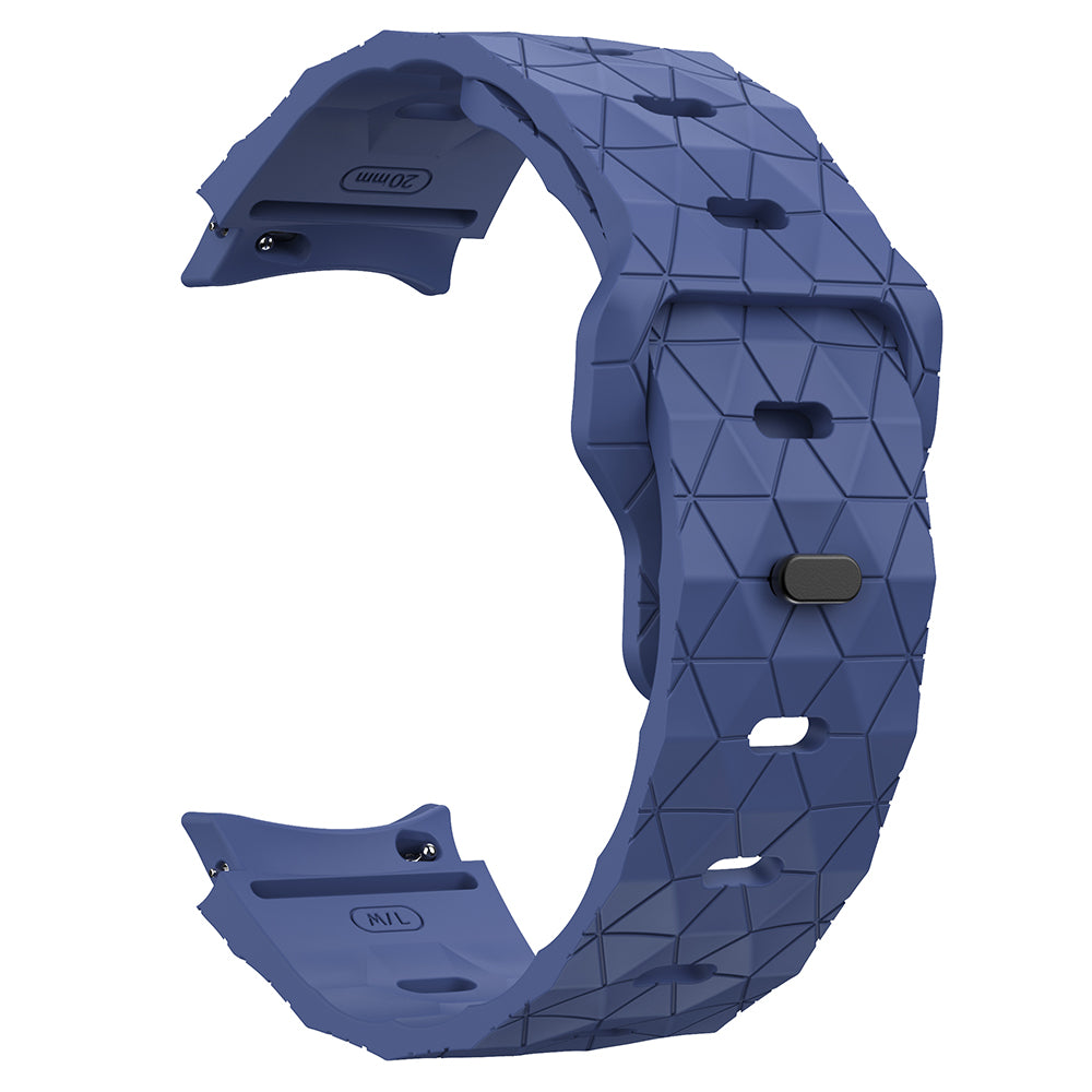 For Samsung Galaxy Watch6 / Watch 5 / Watch4 Football Pattern Strap Silicone Watch Band - Midnight Blue