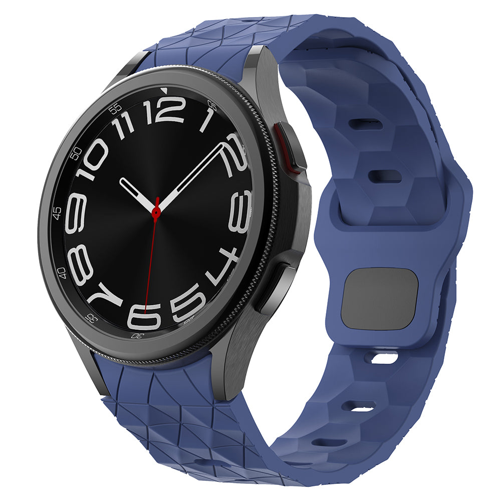 For Samsung Galaxy Watch6 / Watch 5 / Watch4 Football Pattern Strap Silicone Watch Band - Midnight Blue