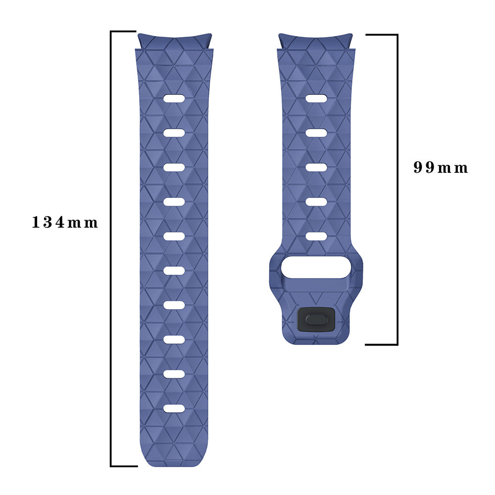 For Samsung Galaxy Watch6 / Watch 5 / Watch4 Football Pattern Strap Silicone Watch Band - Midnight Blue