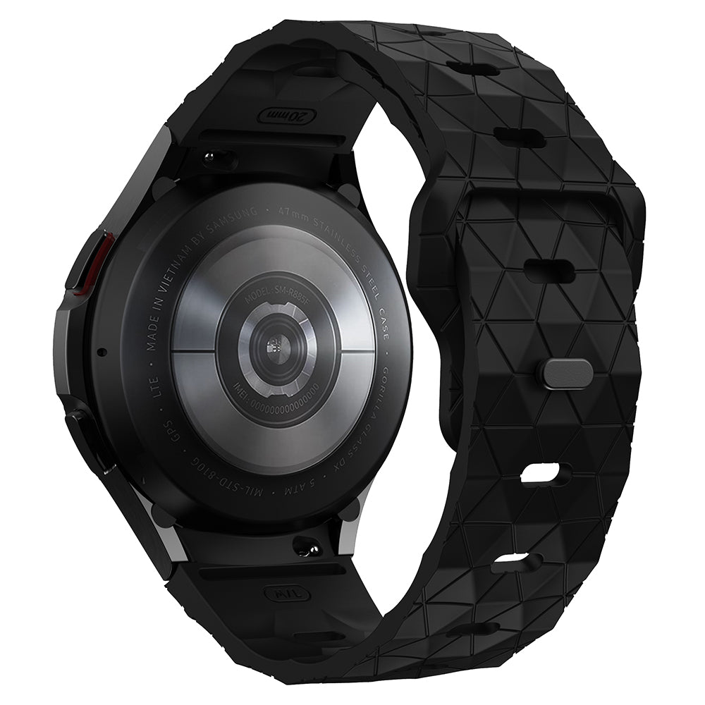 For Samsung Galaxy Watch6 / Watch 5 / Watch4 Football Pattern Strap Silicone Watch Band - Midnight Blue