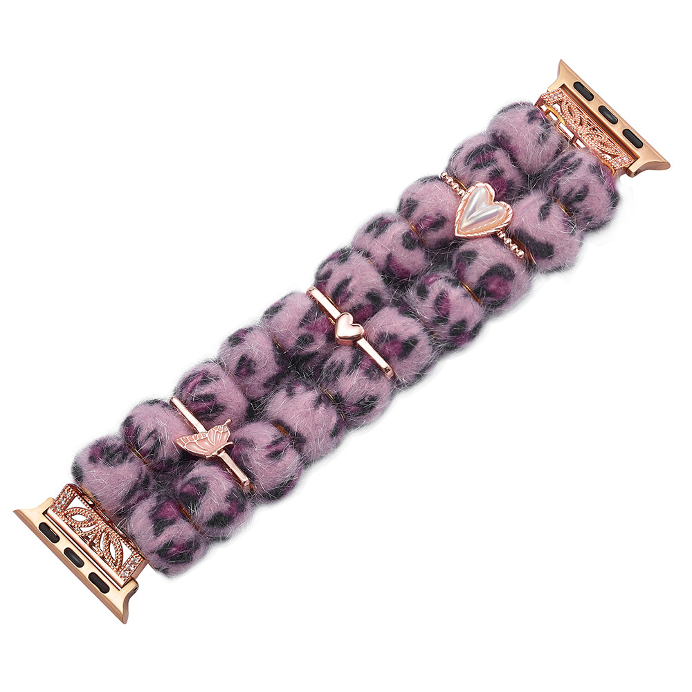 For Apple Watch Ultra 2 Ultra 49mm / Series 9 8 7 45mm / SE (2023) SE (2022) SE 6 5 4 44mm / 3 2 1 42mm Band Beaded Bracelet - Colorful Leopard