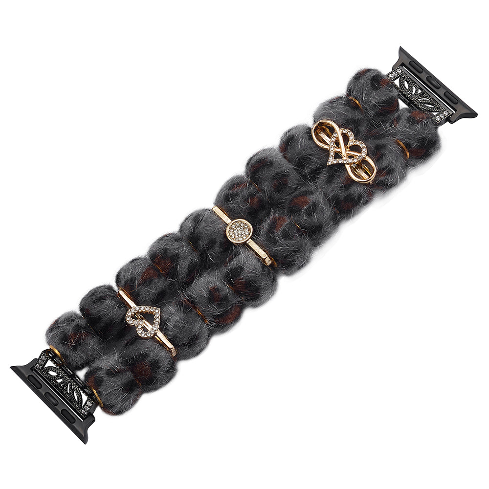 For Apple Watch Ultra 2 Ultra 49mm / Series 9 8 7 45mm / SE (2023) SE (2022) SE 6 5 4 44mm / 3 2 1 42mm Band Beaded Bracelet - Colorful Leopard