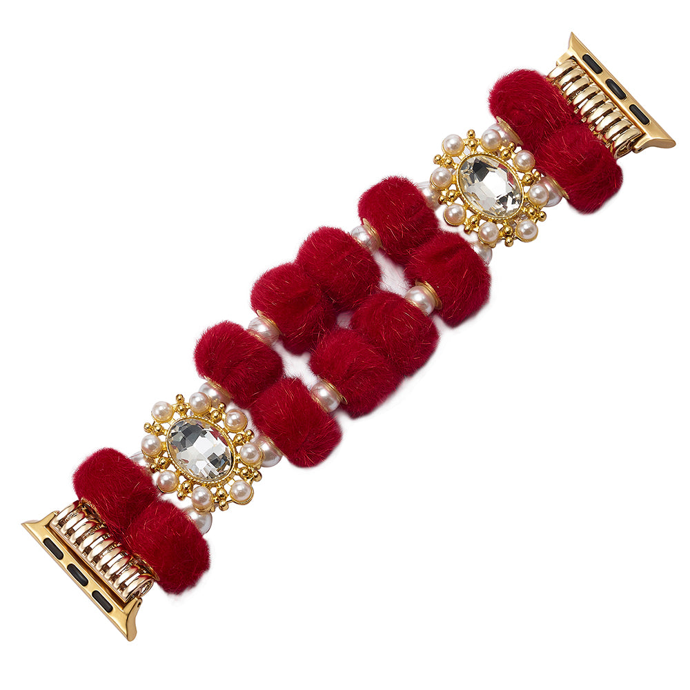 For Apple Watch Series 9 8 7 41mm / SE (2023) SE (2022) SE 6 5 4 40mm / 3 2 1 38mm Watch Band Beaded Strap - Colorful Leopard