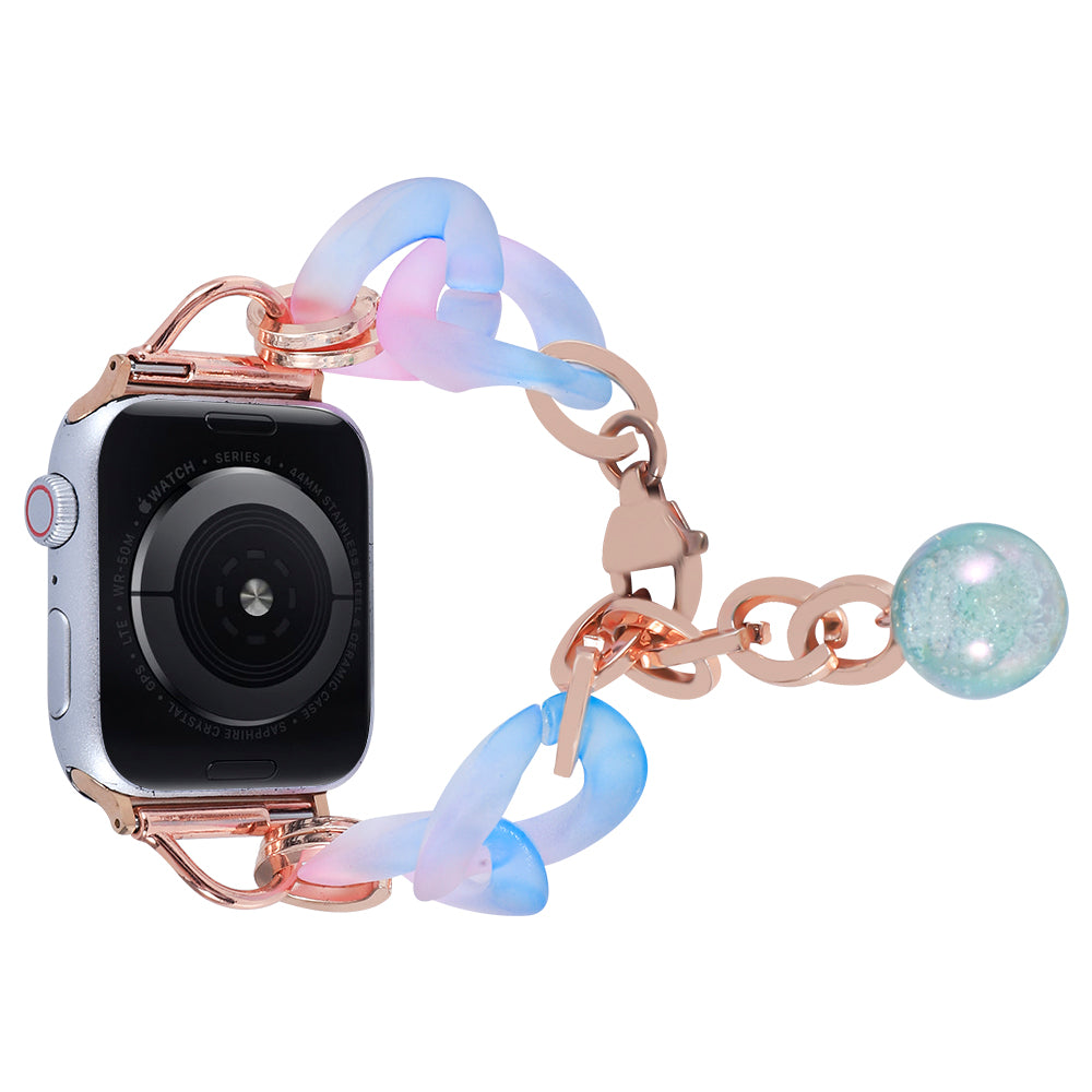 For Apple Watch Series 9 8 7 41mm / 6 5 4 SE (2022) SE (2023) SE 40mm / 3 2 1 38mm Strap Slim Resin Bracelet - Green