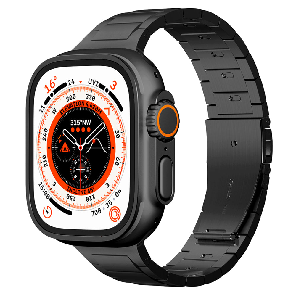 For Apple Watch Ultra 2 Ultra 49mm  /  9 8 7 45mm  /  SE (2023) SE (2022) SE 6 5 4 44mm  /  3 2 1 42mm Watch Band 3 Beads Strap - Black