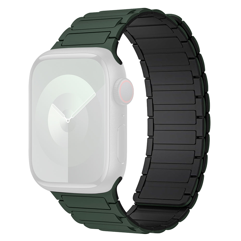 For Apple Watch Ultra 2 Ultra 49mm  /  9 8 7 45mm  /  SE (2023) SE (2022) SE 6 5 4 44mm  /  3 2 1 42mm 3 Beads Watch Strap - Black+Orange