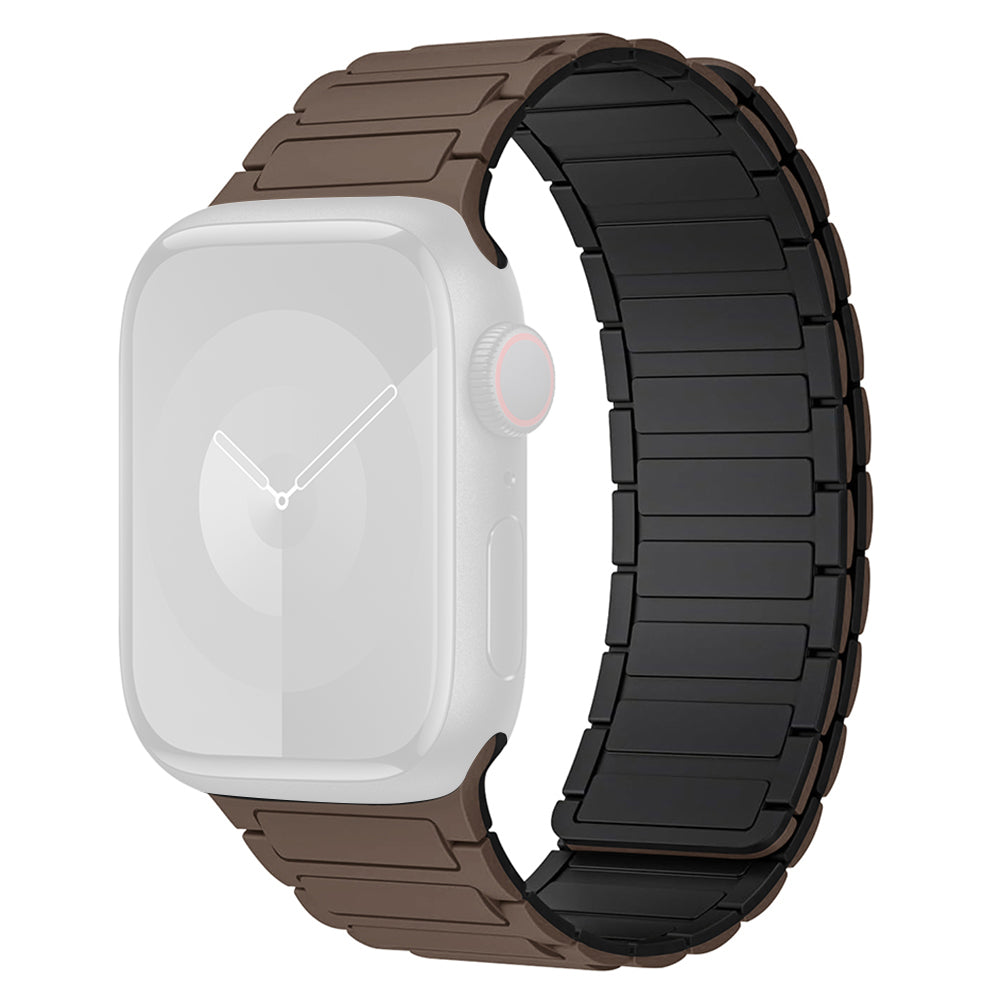 For Apple Watch Ultra 2 Ultra 49mm  /  9 8 7 45mm  /  SE (2023) SE (2022) SE 6 5 4 44mm  /  3 2 1 42mm 3 Beads Watch Strap - Black+Orange