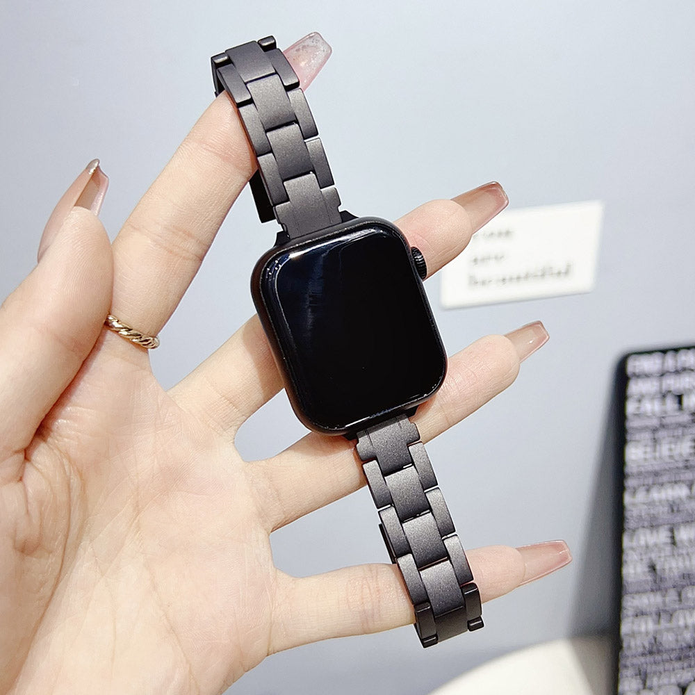 For Apple Watch Series 9 8 7 41mm / 6 5 4 SE (2023) SE (2022) SE 40mm / 3 2 1 38mm Watch Band 3-Bead Strap - Titanium