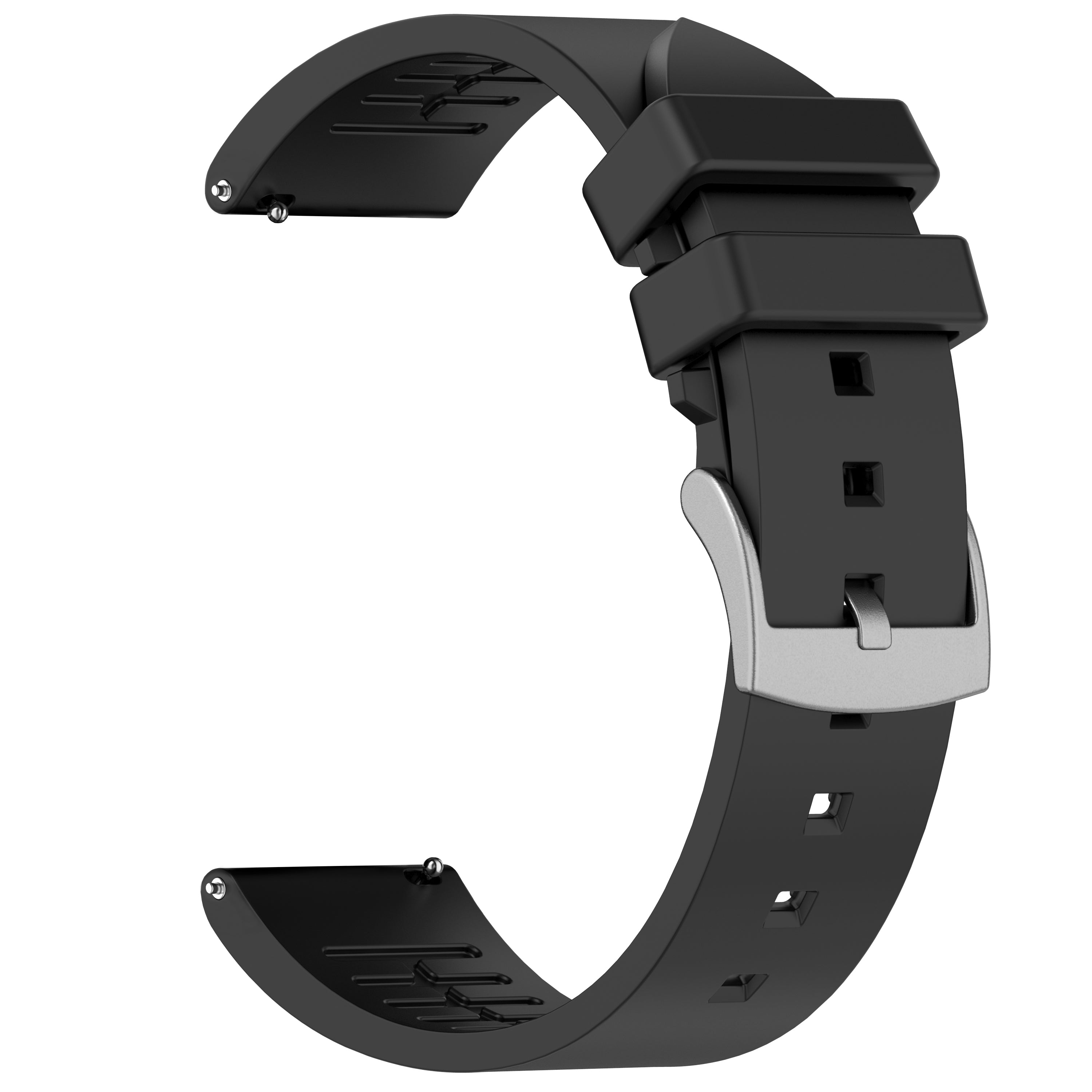 For Samsung Galaxy Watch6 Classic / Watch 5 / Garmin vivoactive 5 Wrist Band 20mm Fluorine Rubber Strap - Black