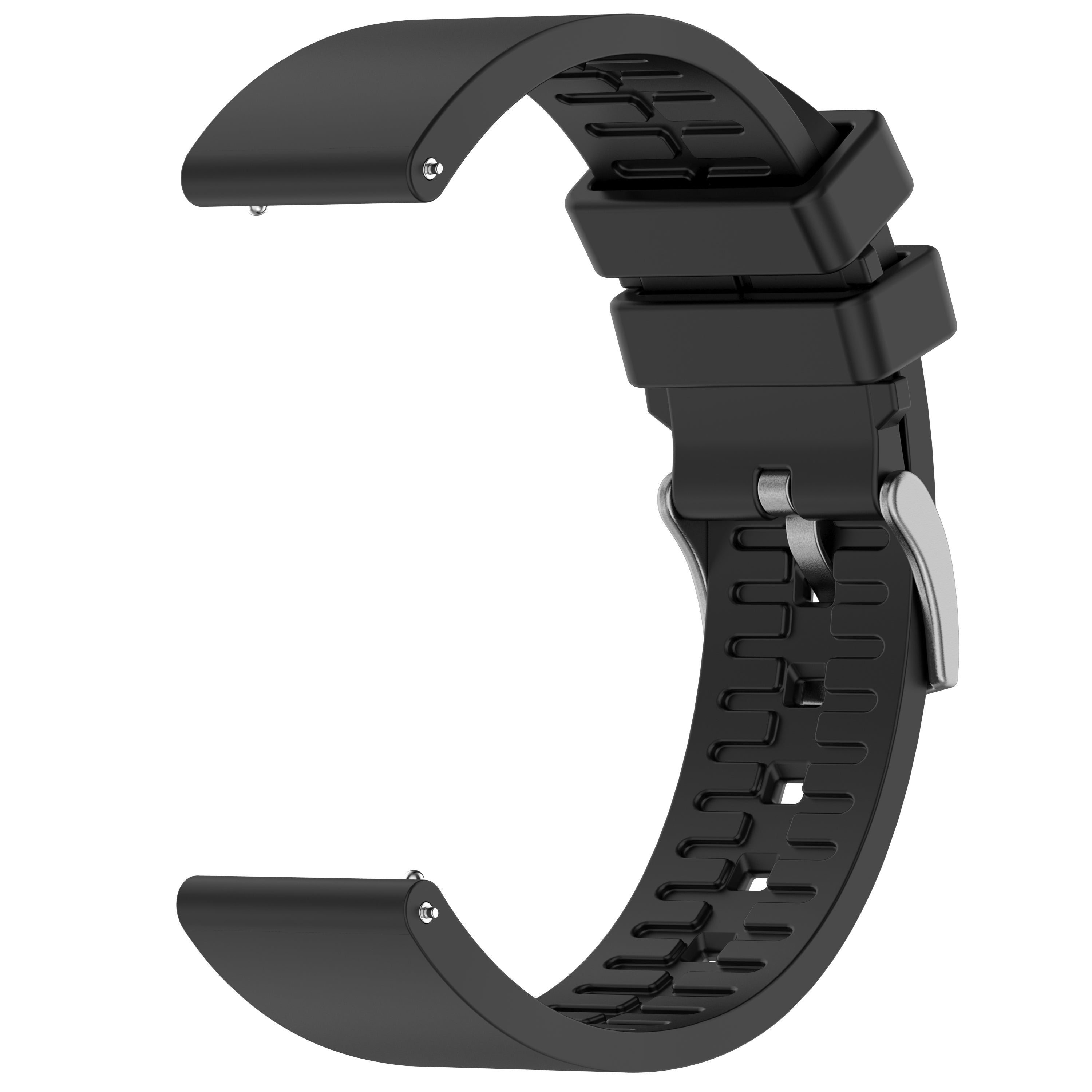 For Samsung Galaxy Watch6 Classic / Watch 5 / Garmin vivoactive 5 Wrist Band 20mm Fluorine Rubber Strap - Black