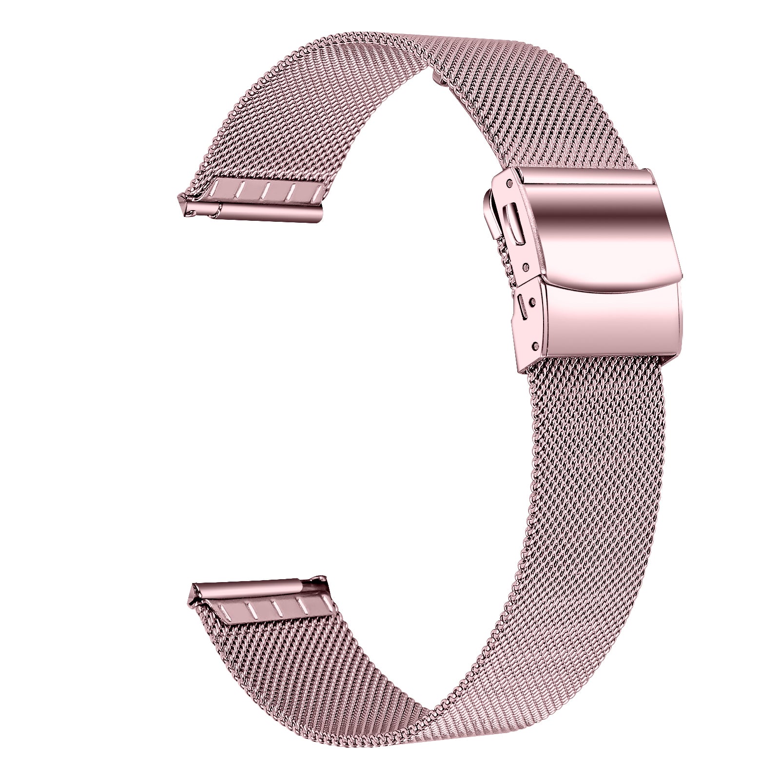 For TicWatch 2 / E / C2 (Black or Silver Dial) Stainless Steel Metal Watch Band Milanese Strap 20mm - Silver