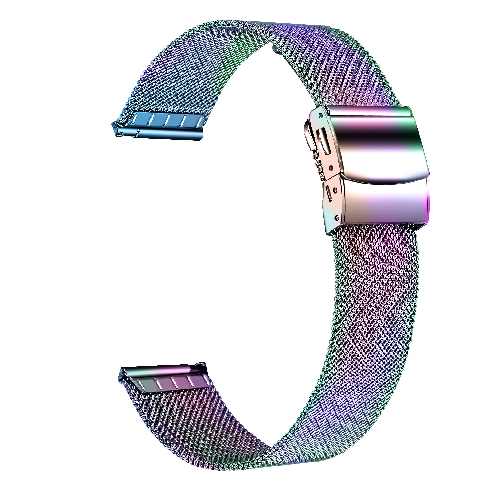 For TicWatch 2 / E / C2 (Black or Silver Dial) Stainless Steel Metal Watch Band Milanese Strap 20mm - Silver