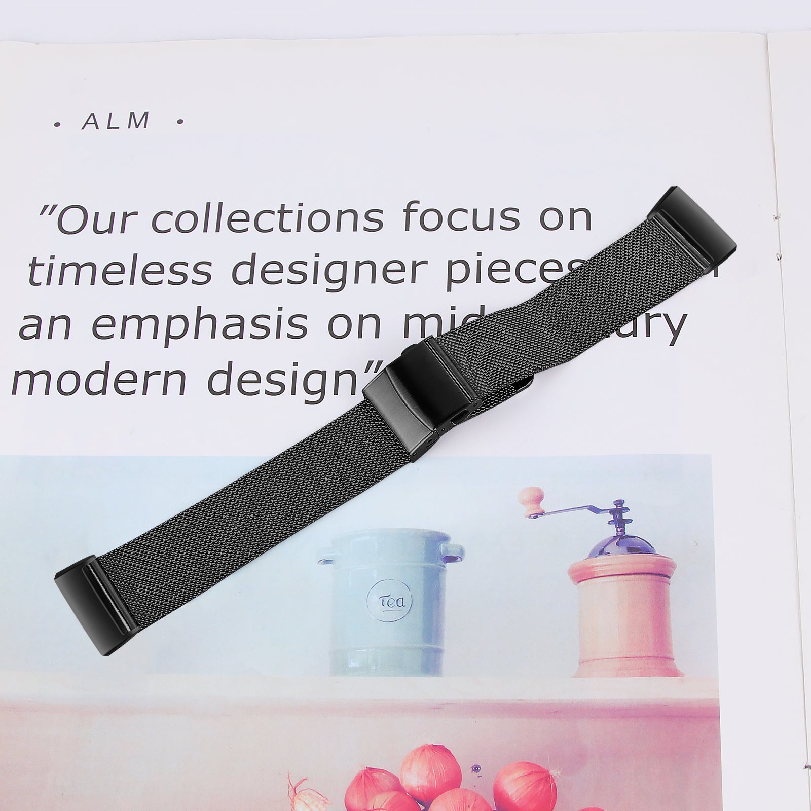For Fitbit Charge 3 / 4 / SE Buckle Design Stainless Steel Metal Smart Watch Band - Black