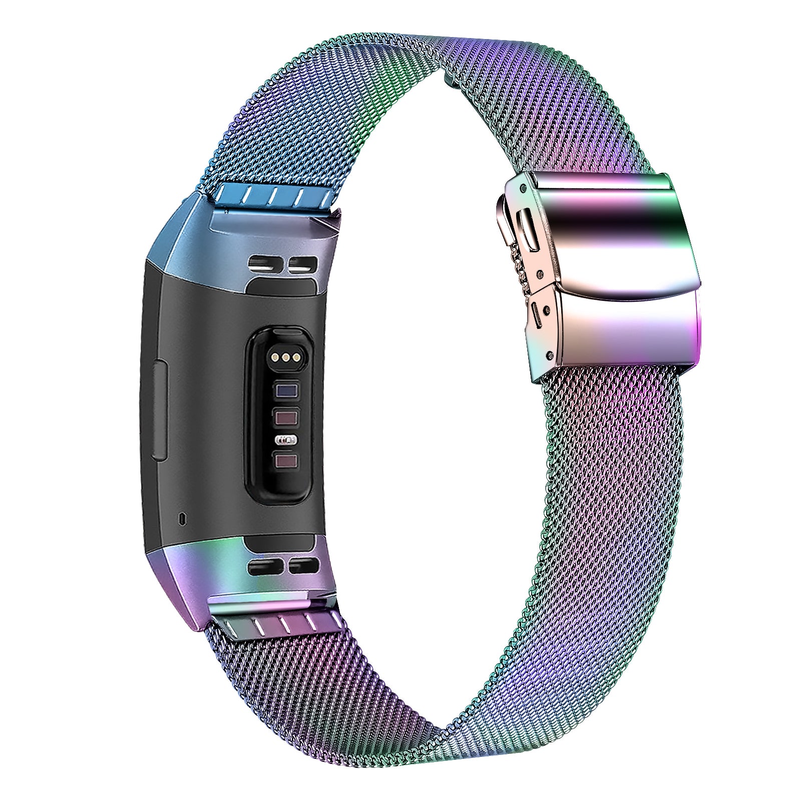 For Fitbit Charge 3 / 4 / SE Fashionable Stainless Steel Smart Watch Band - Rose Pink