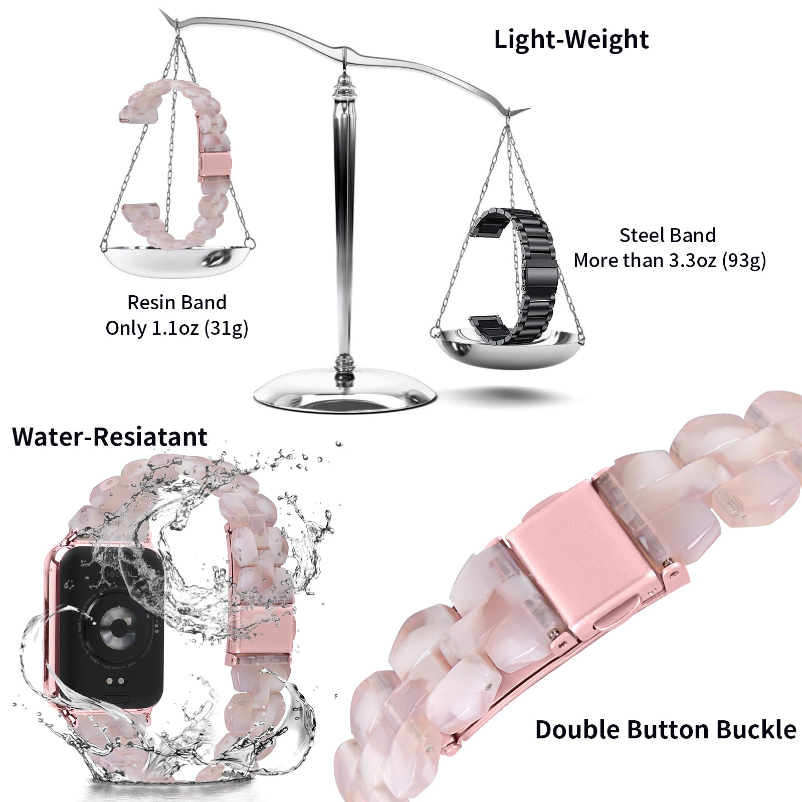 Bracelet Band for Xiaomi Smart Band 8 Pro Rhombus Resin Watch Strap - Style A
