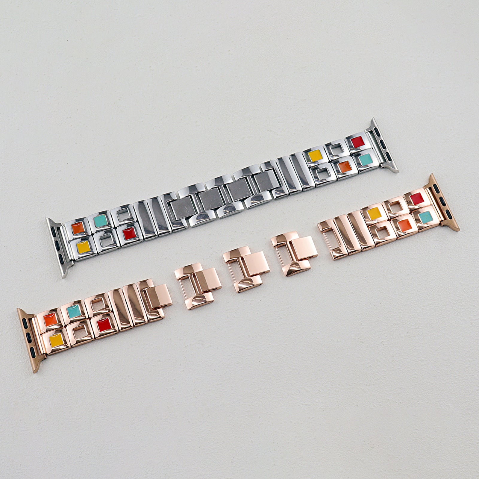 For Apple Watch Series 9 8 7 41mm / 6 5 4 SE (2022) SE (2023) SE 40mm / 3 2 1 38mm Eyeshadow Palette Watch Band - Gold