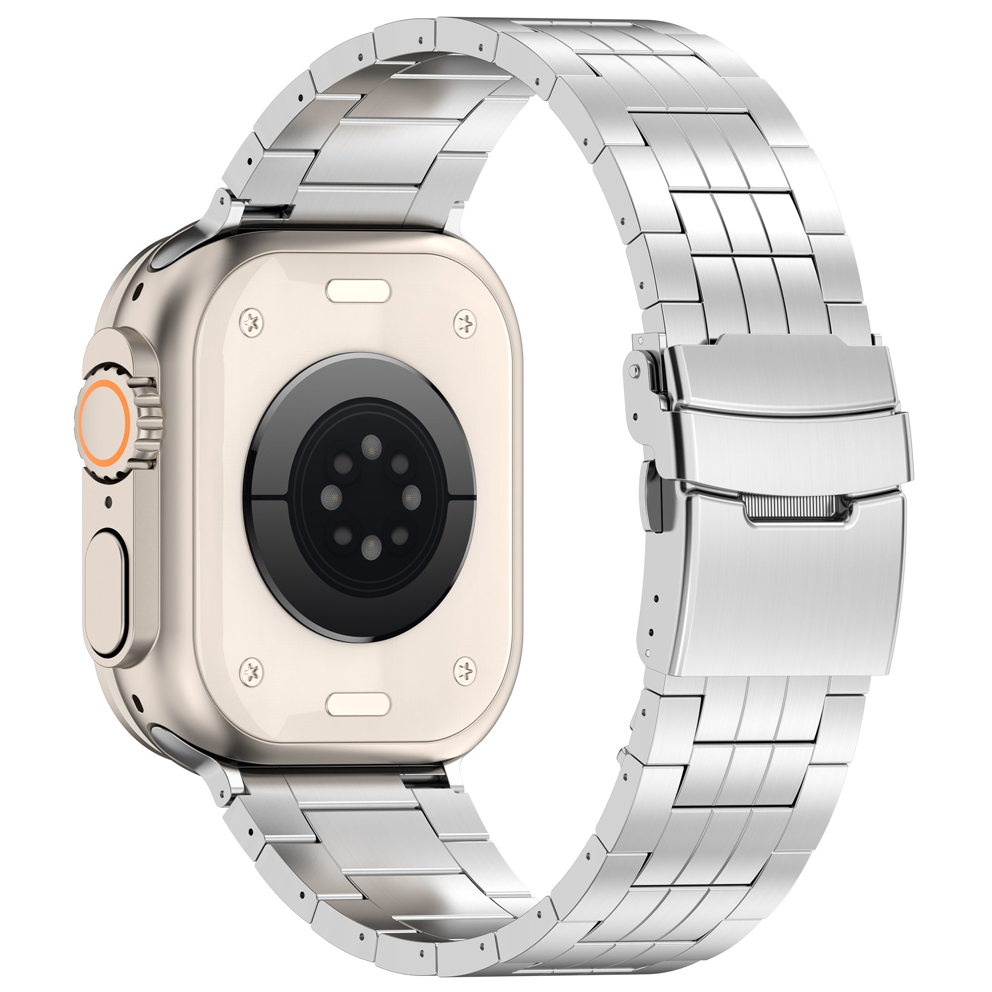 For Apple Watch Series 9 8 7 41mm / SE (2023) SE (2022) SE 6 5 4 40mm / 3 2 1 38mm Titanium Alloy Strap 5-Bead - Silver