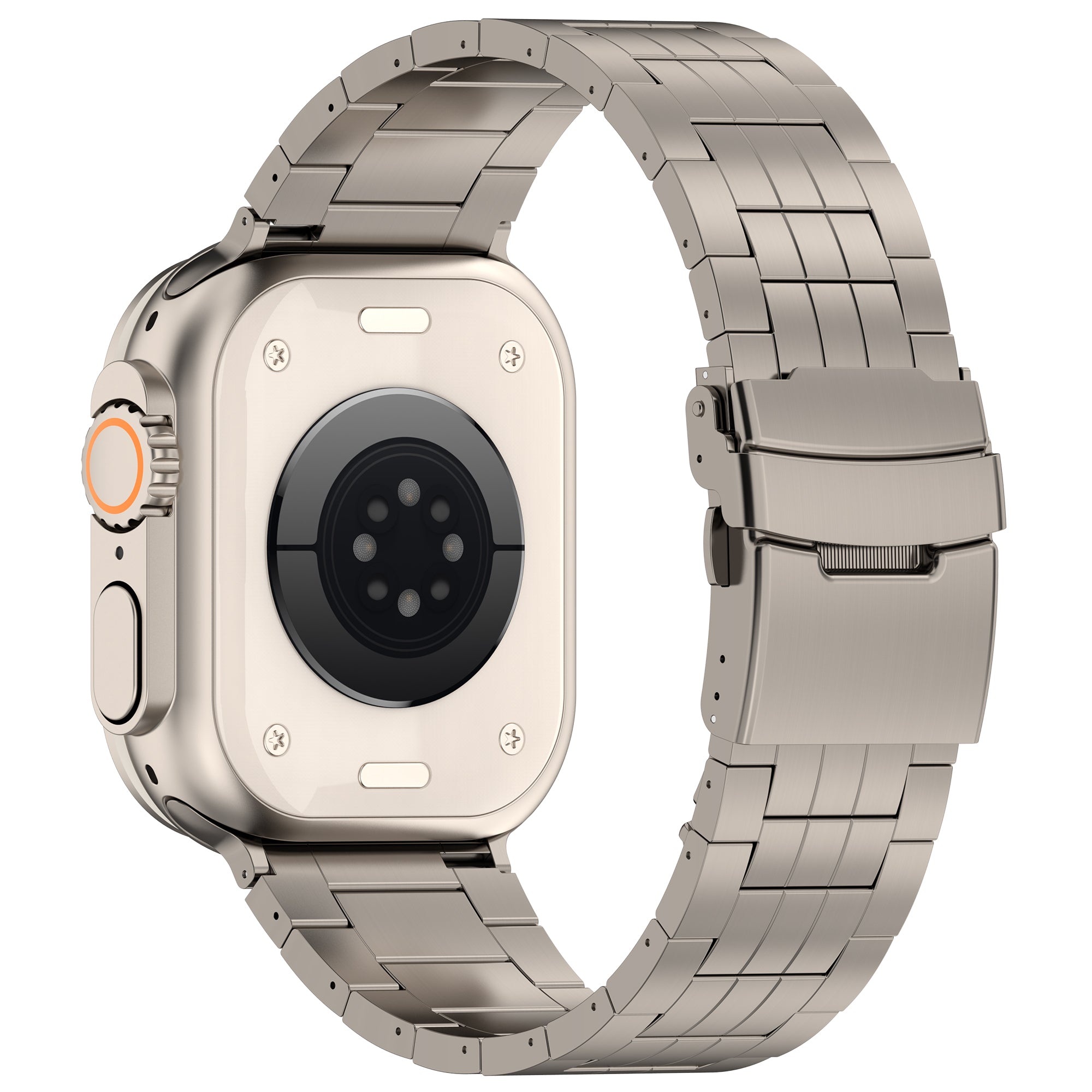 For Apple Watch Series 9 8 7 41mm / SE (2023) SE (2022) SE 6 5 4 40mm / 3 2 1 38mm Titanium Alloy Strap 5-Bead - Silver